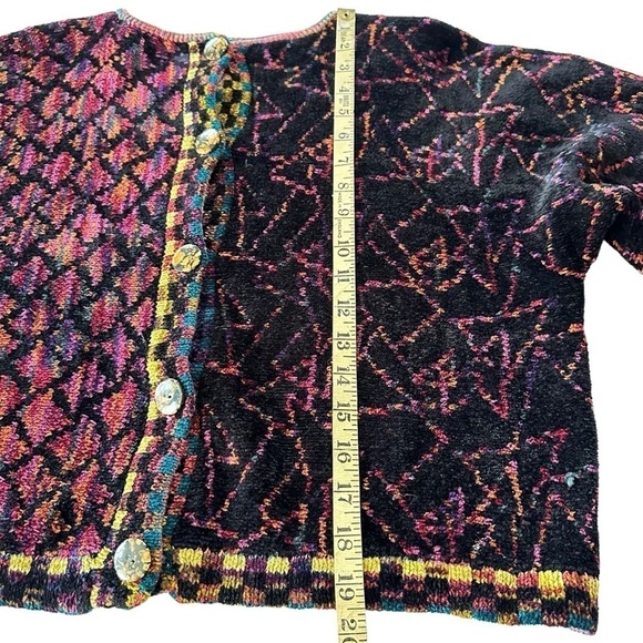 VINTAGE ROBIN ORIGINAL ROBIN BERGMAN HANDLOOM CHENILLE CARDIGAN M/L - Picture 13 of 15